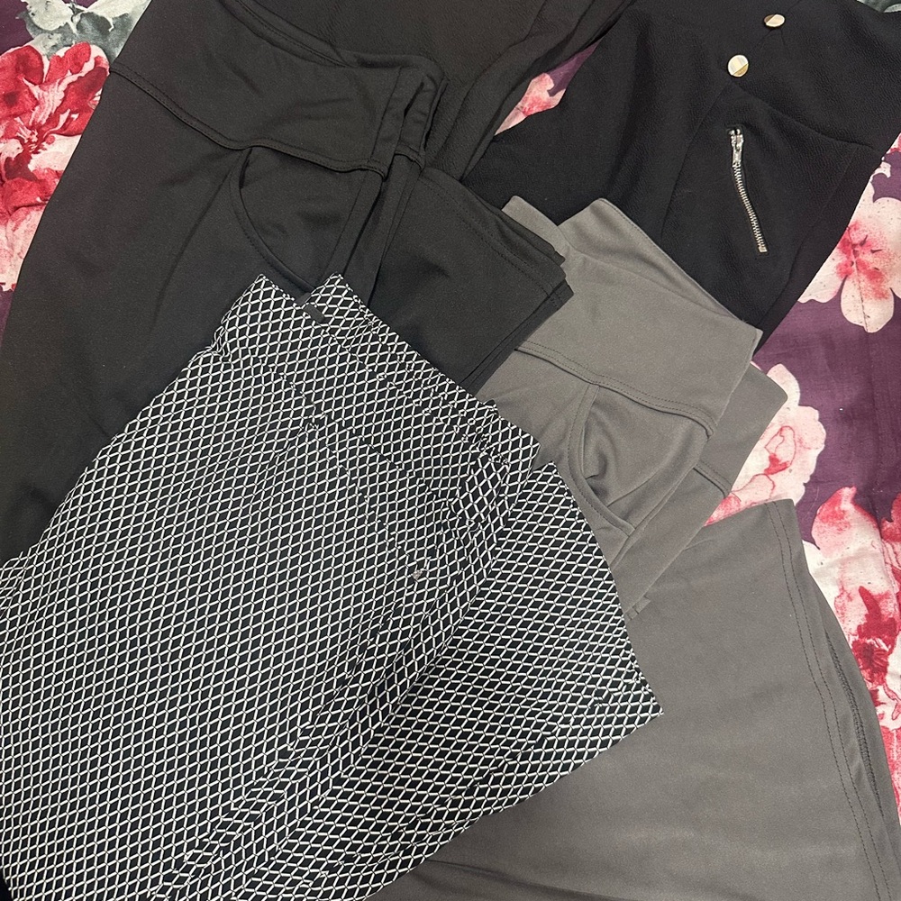 Stylish Women's Black and Gray Pants Set